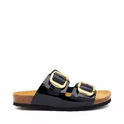 Ciabatte a doppia fascia FRAU 17T8 Smalto-S Micro Donna Nero 2