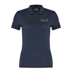 EA7 3DTF02 TJDQZ Women's Dark Blue Polo T-shirt