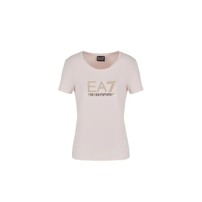 EA7 Koszulka damska 8NTT67 TJDQZ Jasnoróżowy